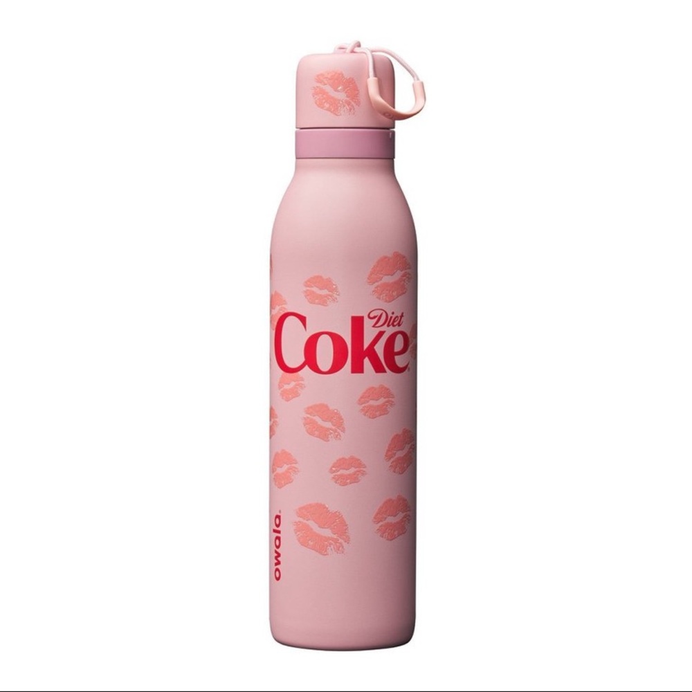 Owola Pink Bottle with Lip Print